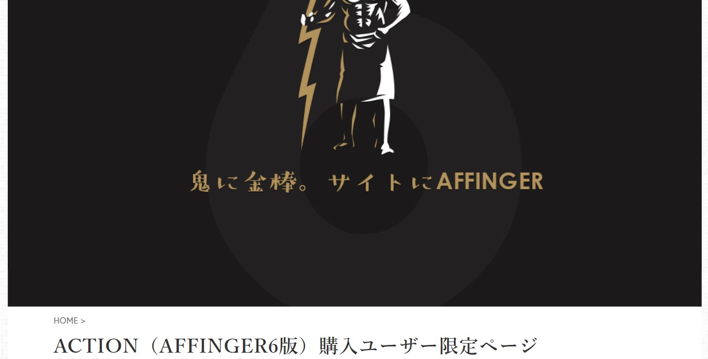 AFFINGER6購入者限定ページ画面